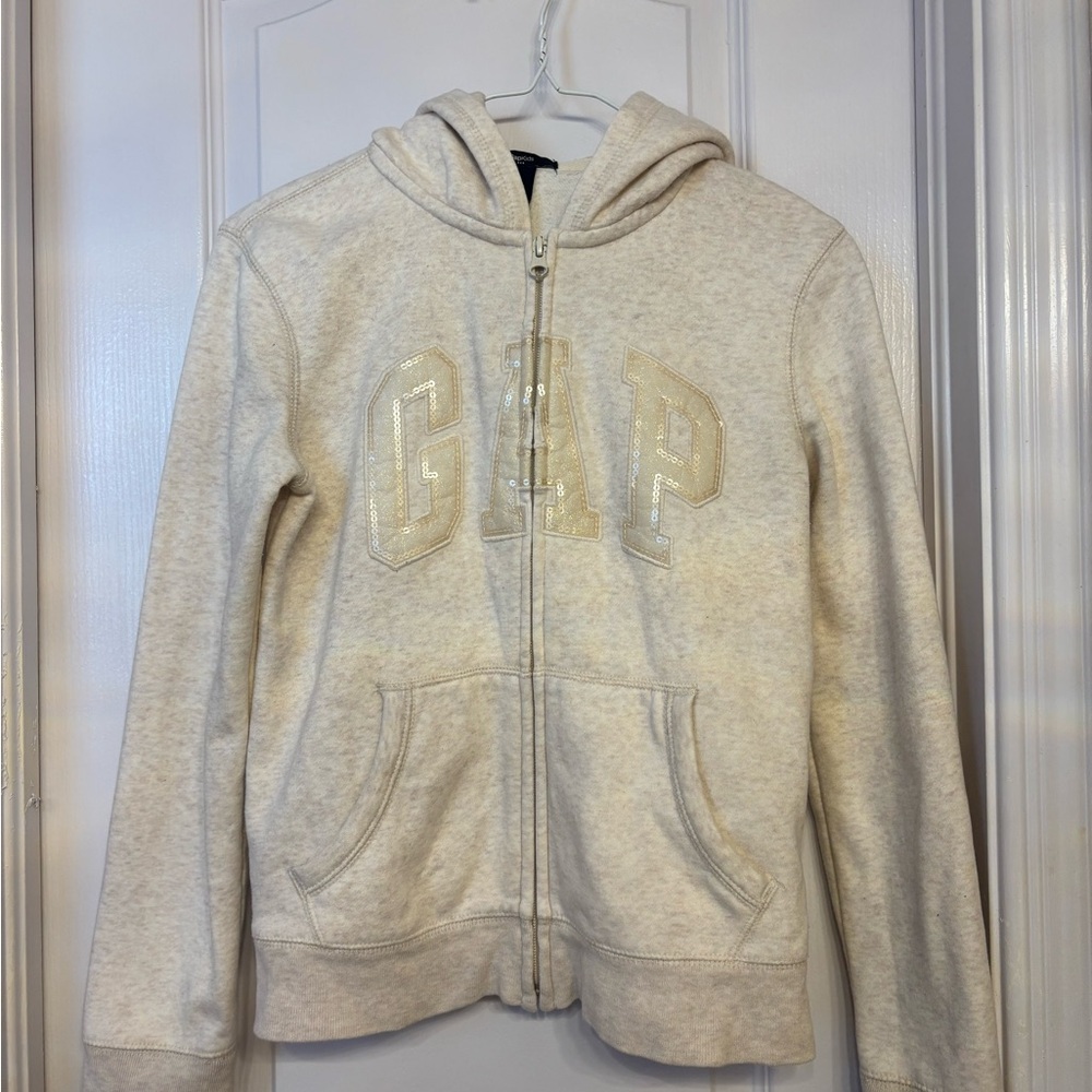 GAP Cream Hooded Sweatshirt Relaxed Fit